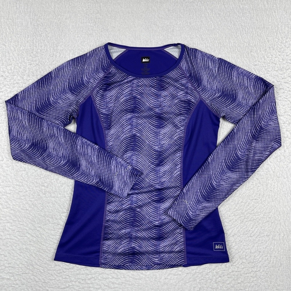 Rei Shirt Womens XXS Purple Reflective Running Jogging Activewear Travel Top